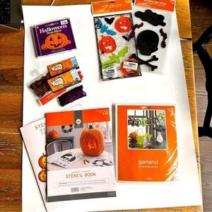 Target Bundle of Halloween Party Supplies. Confetti. Window Gels. Garland. Music